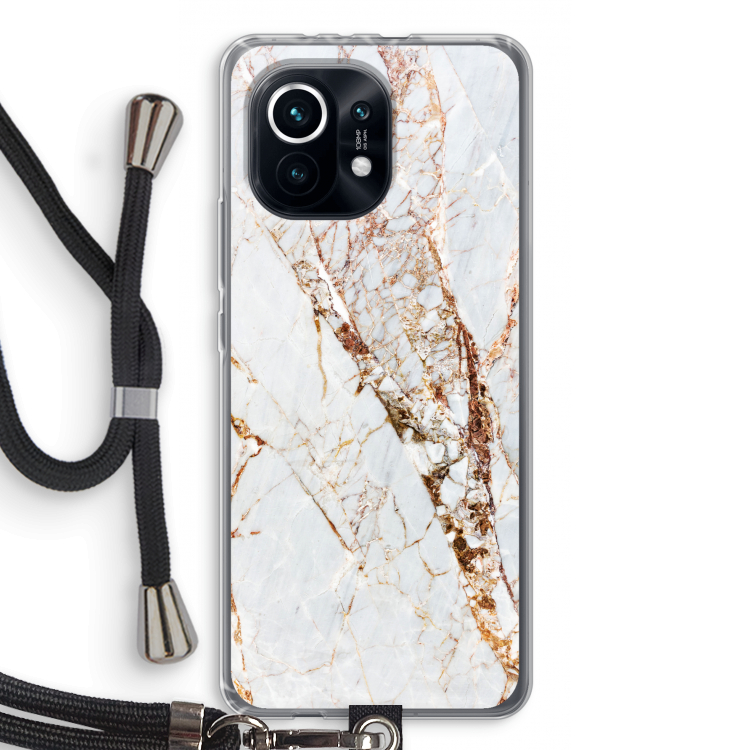 Goud marmer: Xiaomi Mi 11 Transparant Hoesje met koord