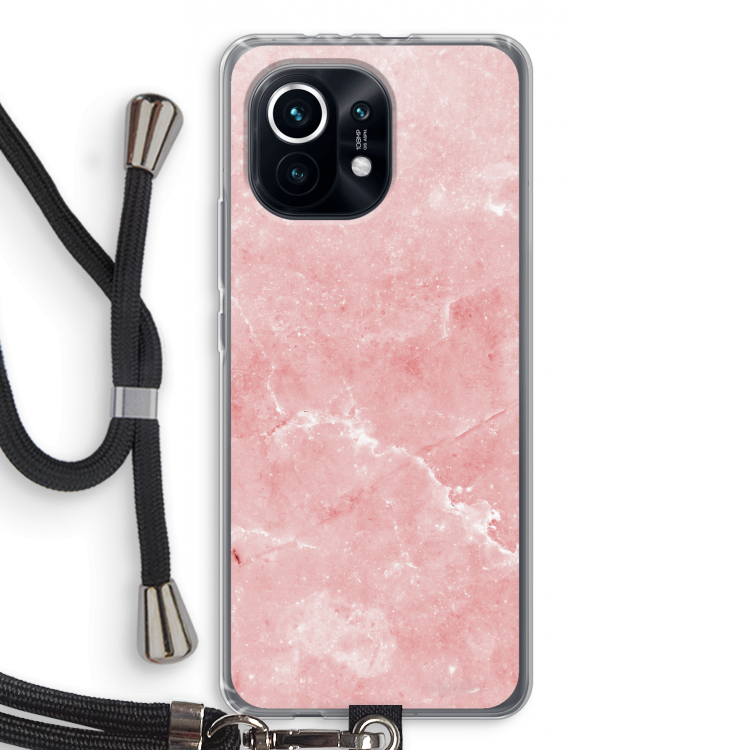 Roze marmer: Xiaomi Mi 11 Transparant Hoesje met koord