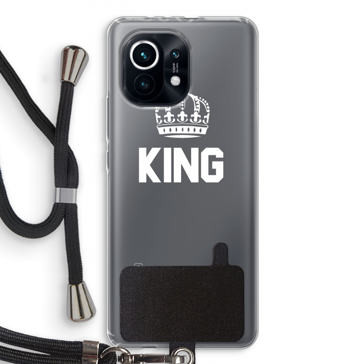 King zwart: Xiaomi Mi 11 Transparant Hoesje met koord