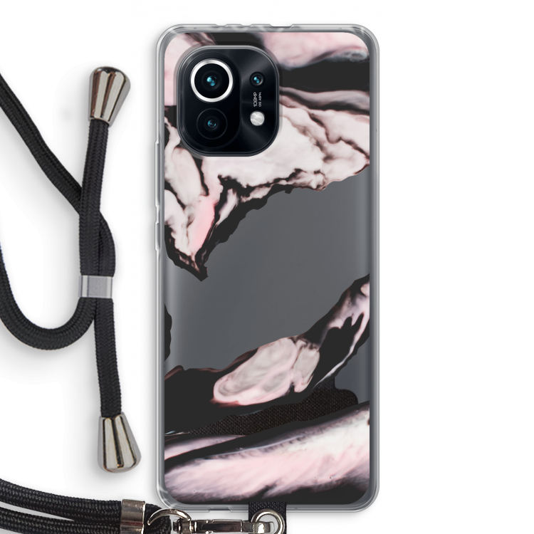 Roze stroom: Xiaomi Mi 11 Transparant Hoesje met koord