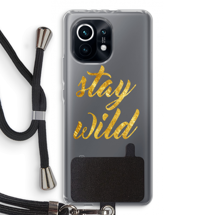 Stay wild: Xiaomi Mi 11 Transparant Hoesje met koord