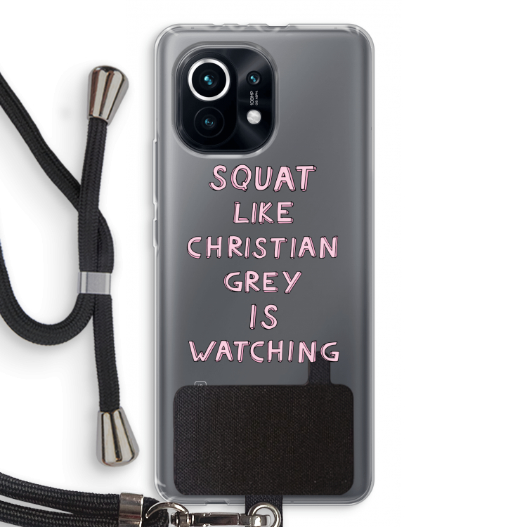 Christian Grey: Xiaomi Mi 11 Transparant Hoesje met koord
