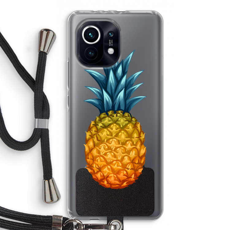 Grote ananas: Xiaomi Mi 11 Transparant Hoesje met koord