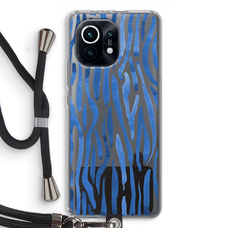 Blauwe nerven: Xiaomi Mi 11 Transparant Hoesje met koord