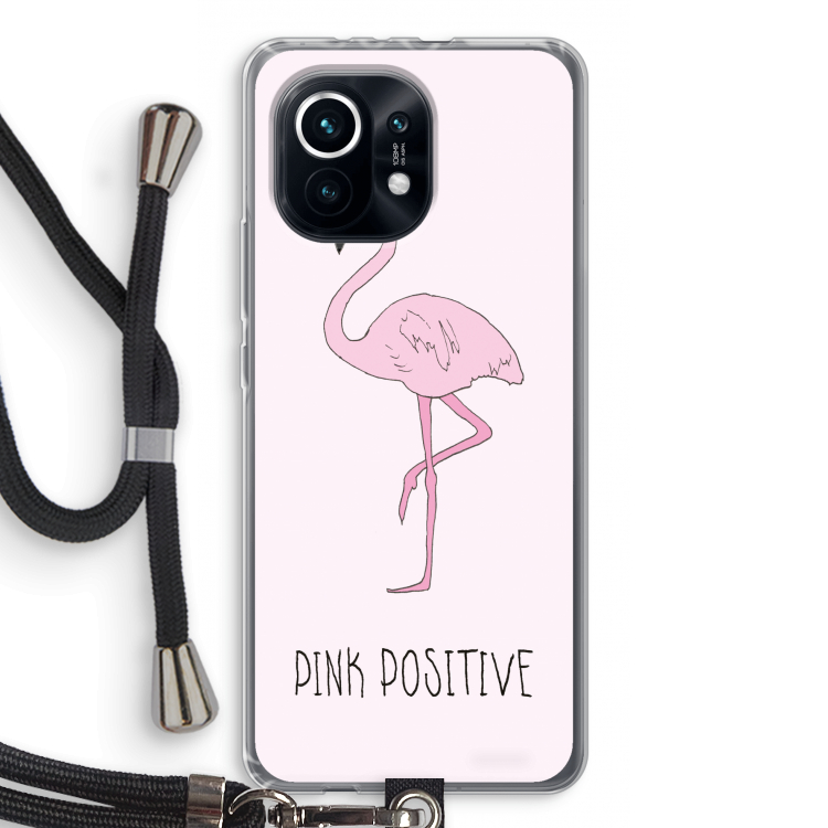Pink positive: Xiaomi Mi 11 Transparant Hoesje met koord
