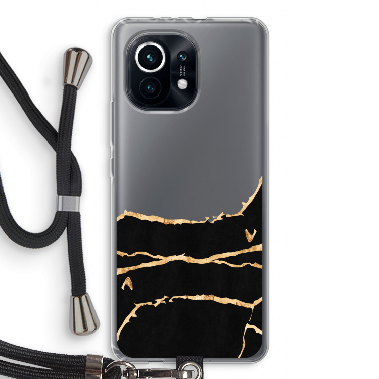Gouden marmer: Xiaomi Mi 11 Transparant Hoesje met koord