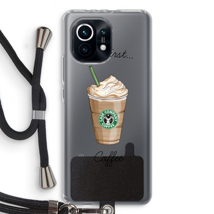 But first coffee: Xiaomi Mi 11 Transparant Hoesje met koord