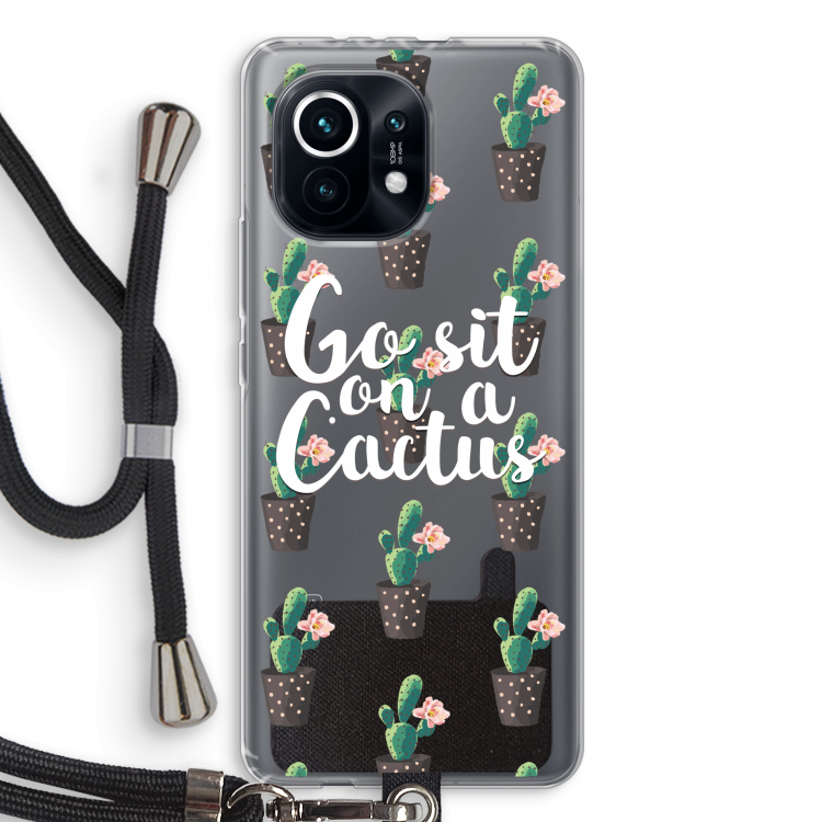 Cactus quote: Xiaomi Mi 11 Transparant Hoesje met koord