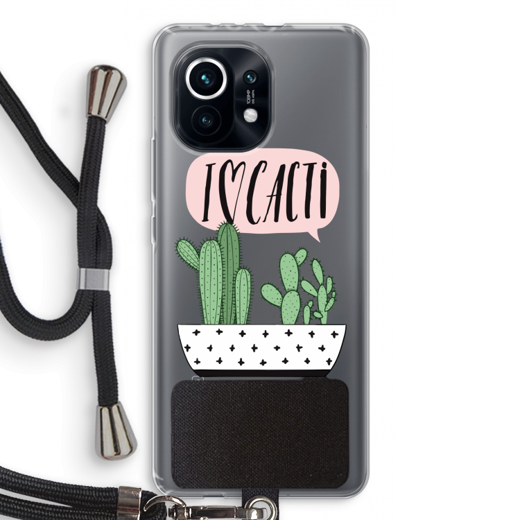 I love cacti: Xiaomi Mi 11 Transparant Hoesje met koord
