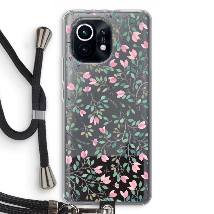 Sierlijke bloemen: Xiaomi Mi 11 Transparant Hoesje met koord