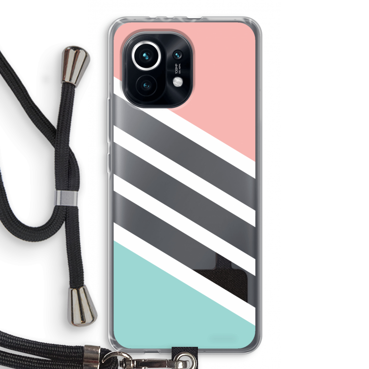 Strepen pastel: Xiaomi Mi 11 Transparant Hoesje met koord