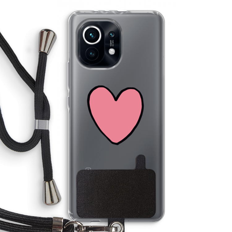 Hartje: Xiaomi Mi 11 Transparant Hoesje met koord