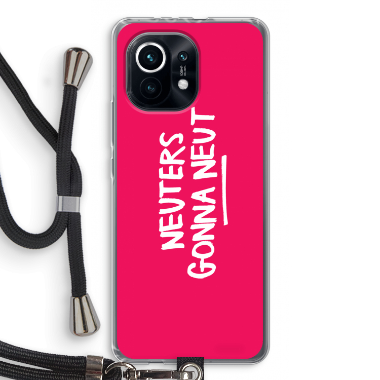 Neuters (roze): Xiaomi Mi 11 Transparant Hoesje met koord