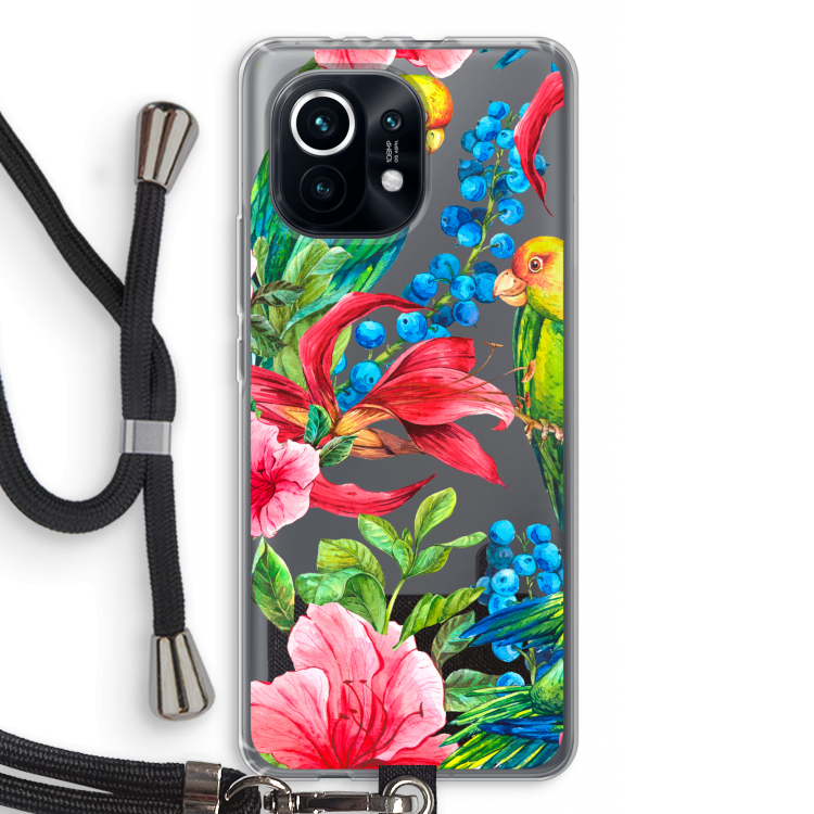 Papegaaien: Xiaomi Mi 11 Transparant Hoesje met koord