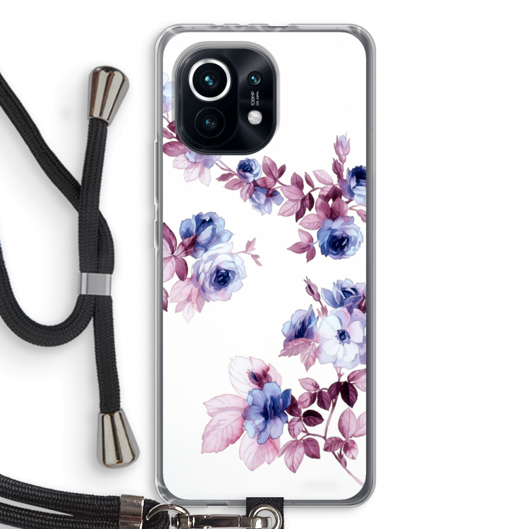 Waterverf bloemen: Xiaomi Mi 11 Transparant Hoesje met koord