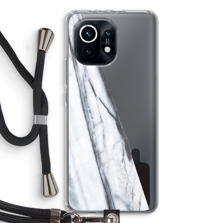 Gestreepte marmer: Xiaomi Mi 11 Transparant Hoesje met koord