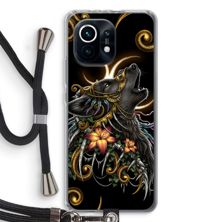 Huilende Wolf: Xiaomi Mi 11 Transparant Hoesje met koord