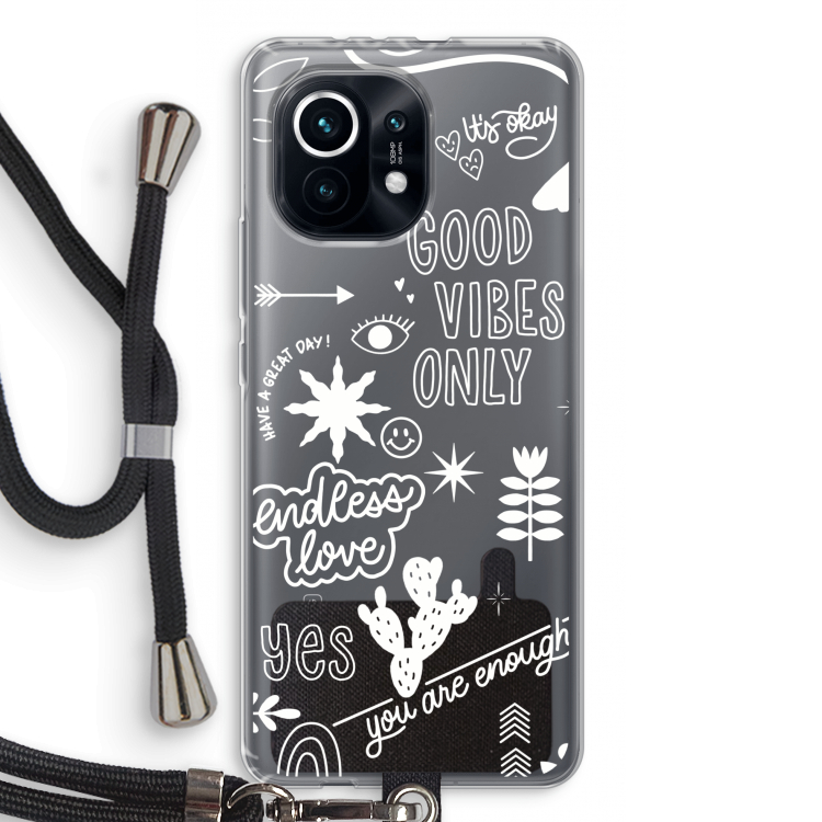 Good vibes: Xiaomi Mi 11 Transparant Hoesje met koord