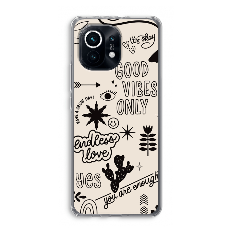 Good vibes: Xiaomi Mi 11 Transparant Hoesje