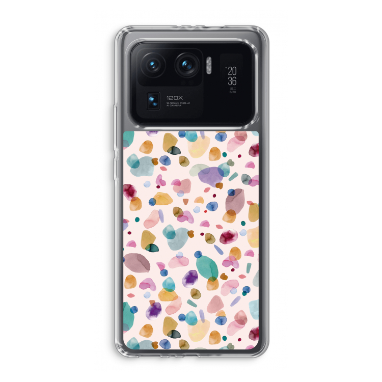 Terrazzo Memphis Pink: Xiaomi Mi 11 Ultra Transparant Hoesje