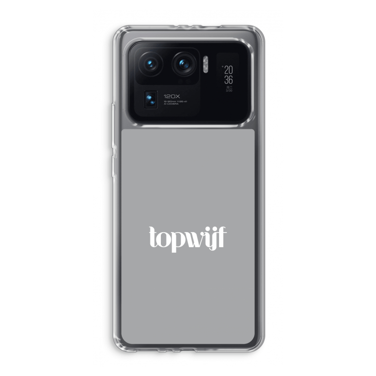 Topwijf Grijs Wit: Xiaomi Mi 11 Ultra Transparant Hoesje