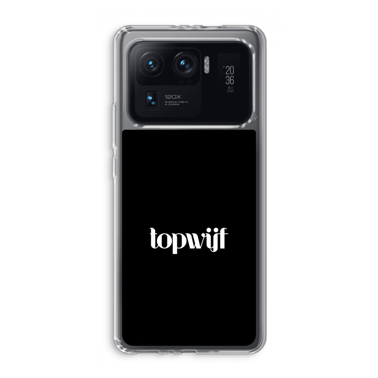Topwijf Zwart: Xiaomi Mi 11 Ultra Transparant Hoesje