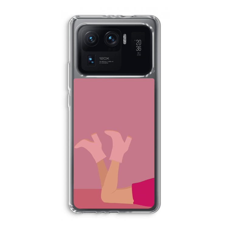 Pink boots: Xiaomi Mi 11 Ultra Transparant Hoesje
