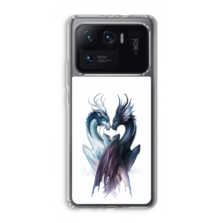 Yin Yang Dragons: Xiaomi Mi 11 Ultra Transparant Hoesje