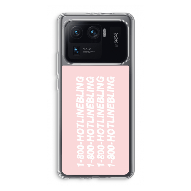 Hotline bling pink: Xiaomi Mi 11 Ultra Transparant Hoesje