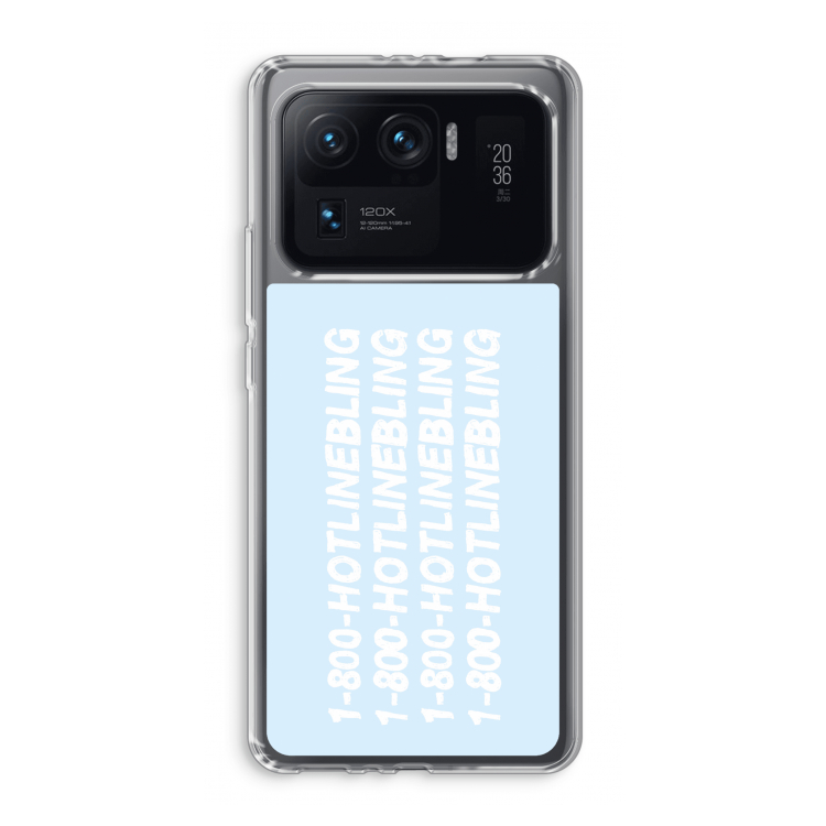Hotline bling blue: Xiaomi Mi 11 Ultra Transparant Hoesje