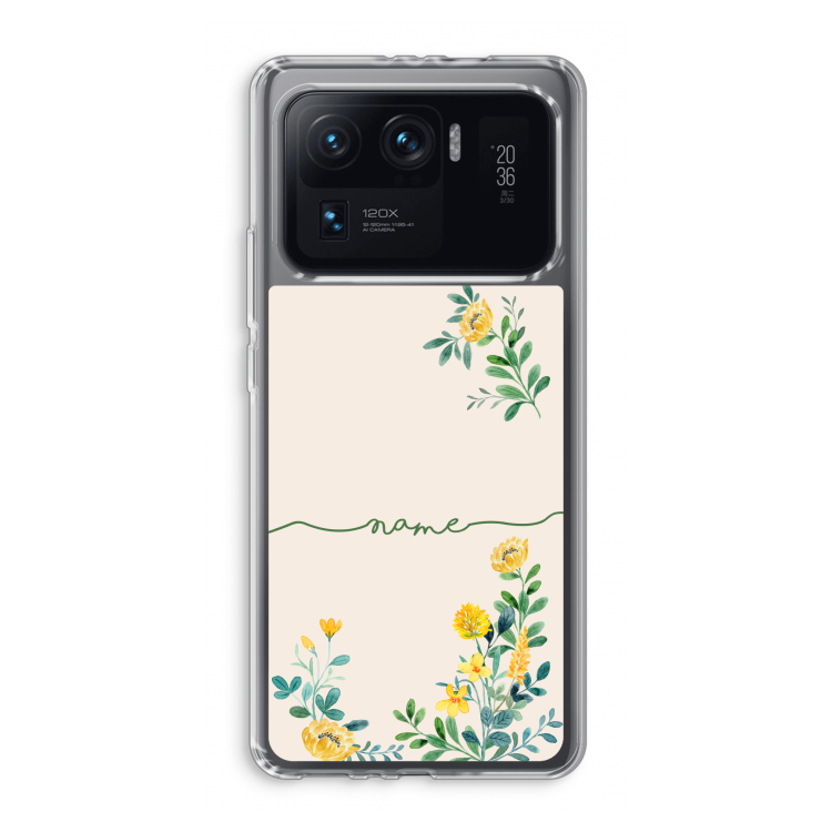 Gele bloemen: Xiaomi Mi 11 Ultra Transparant Hoesje