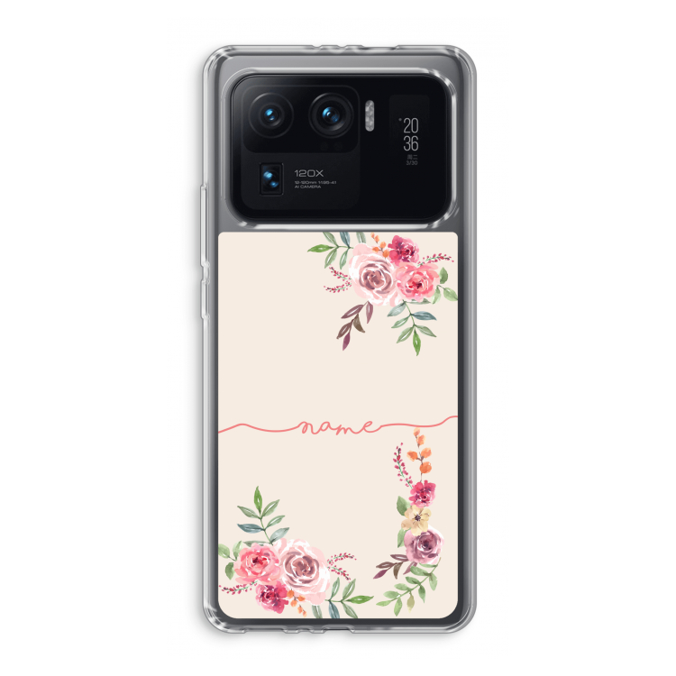 Rozen: Xiaomi Mi 11 Ultra Transparant Hoesje
