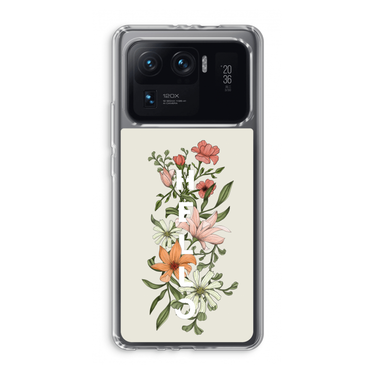 Hello bloemen: Xiaomi Mi 11 Ultra Transparant Hoesje