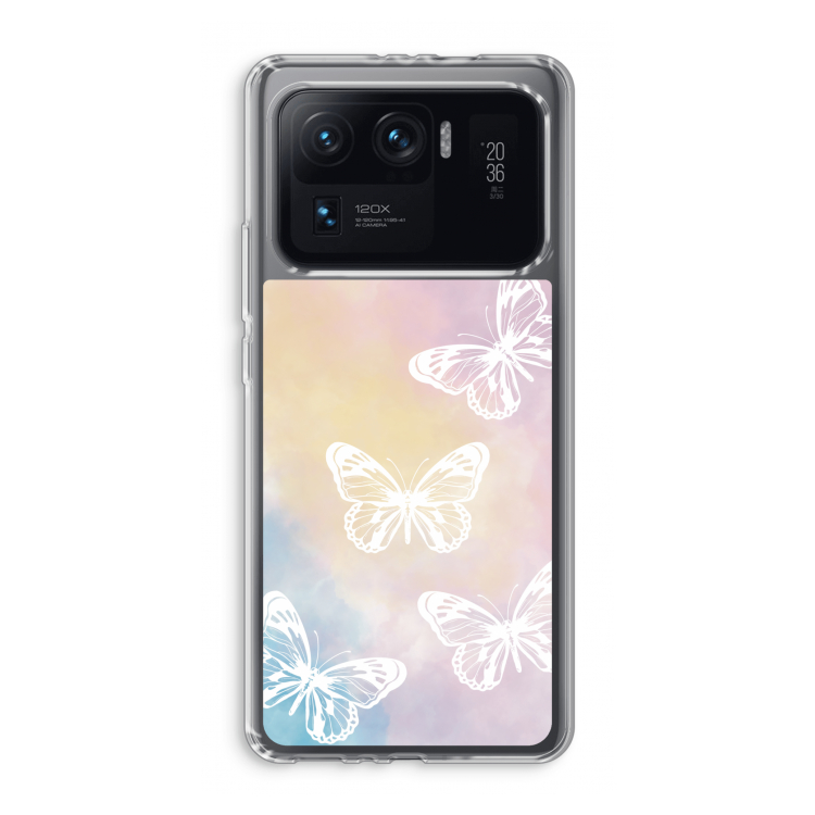 White butterfly: Xiaomi Mi 11 Ultra Transparant Hoesje
