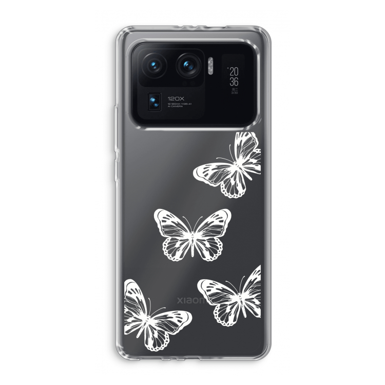 White butterfly: Xiaomi Mi 11 Ultra Transparant Hoesje