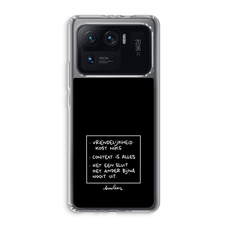 Mijn Motto's: Xiaomi Mi 11 Ultra Transparant Hoesje