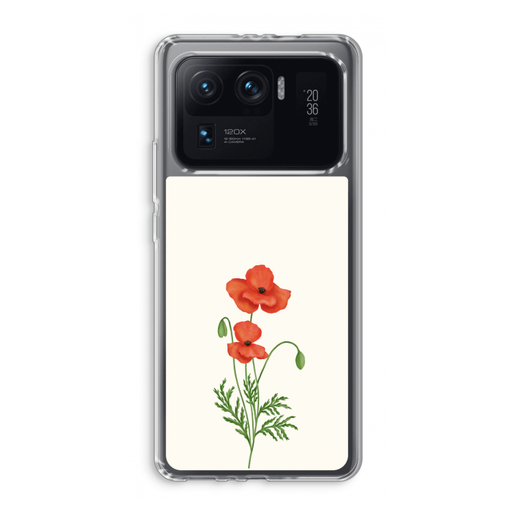Red poppy: Xiaomi Mi 11 Ultra Transparant Hoesje