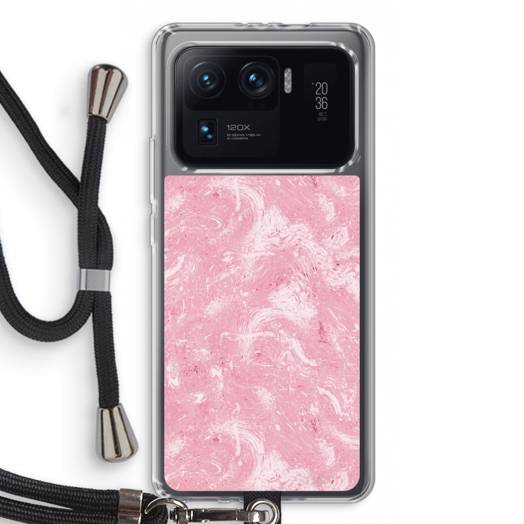 Abstract Painting Pink: Xiaomi Mi 11 Ultra Transparant Hoesje met koord