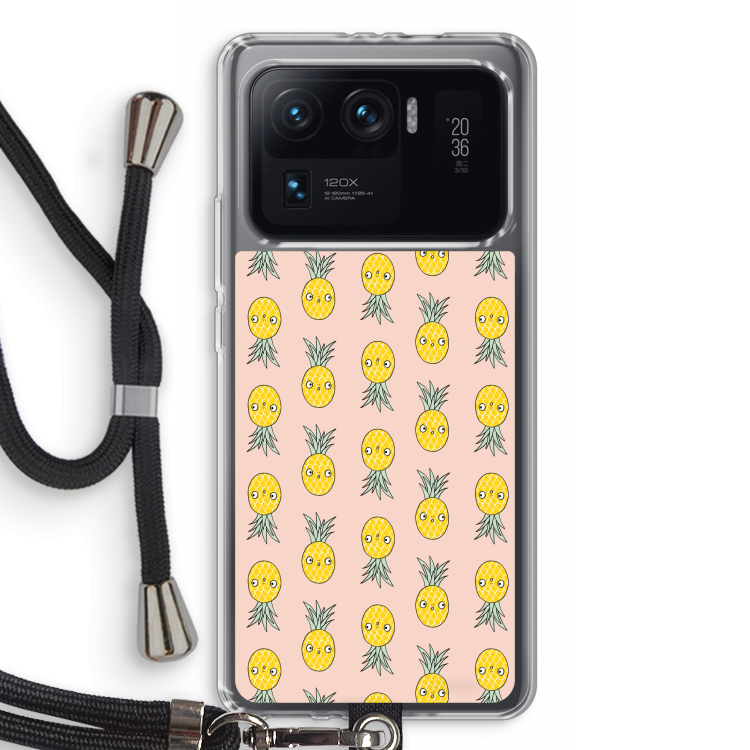 Ananas: Xiaomi Mi 11 Ultra Transparant Hoesje met koord