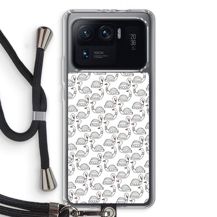 Zwanen: Xiaomi Mi 11 Ultra Transparant Hoesje met koord