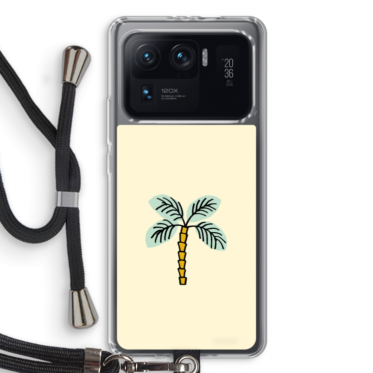 Palmboom: Xiaomi Mi 11 Ultra Transparant Hoesje met koord