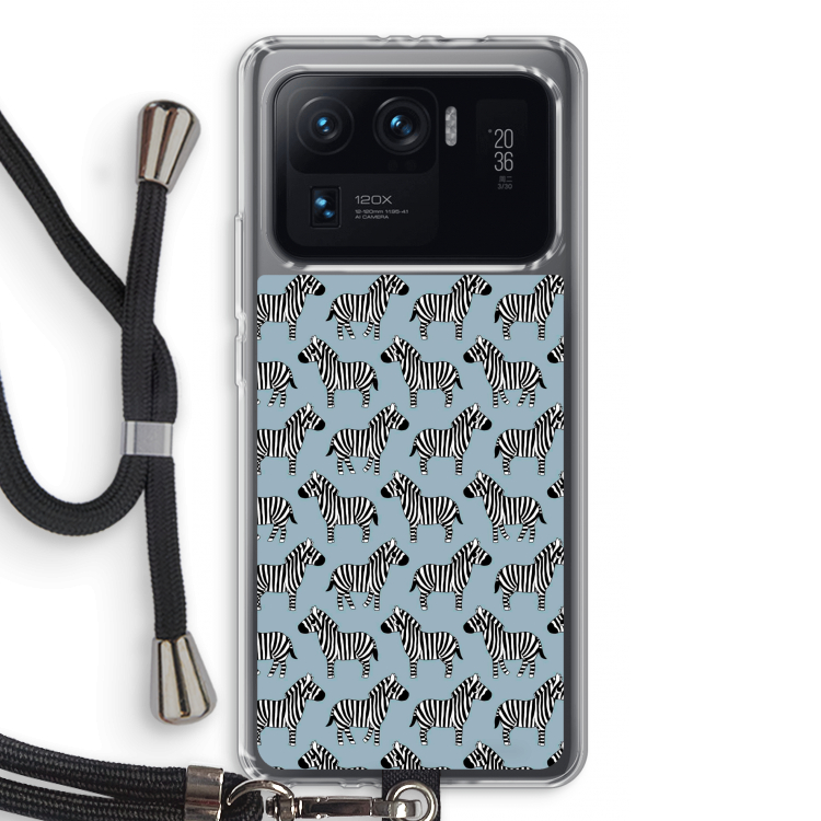 Zebra: Xiaomi Mi 11 Ultra Transparant Hoesje met koord