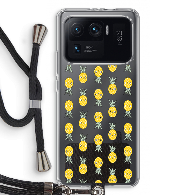 Ananas: Xiaomi Mi 11 Ultra Transparant Hoesje met koord