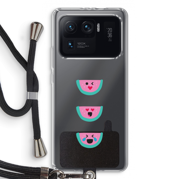 Smiley watermeloen: Xiaomi Mi 11 Ultra Transparant Hoesje met koord