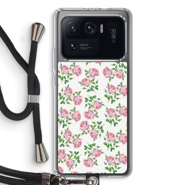 Kleine roosjes: Xiaomi Mi 11 Ultra Transparant Hoesje met koord