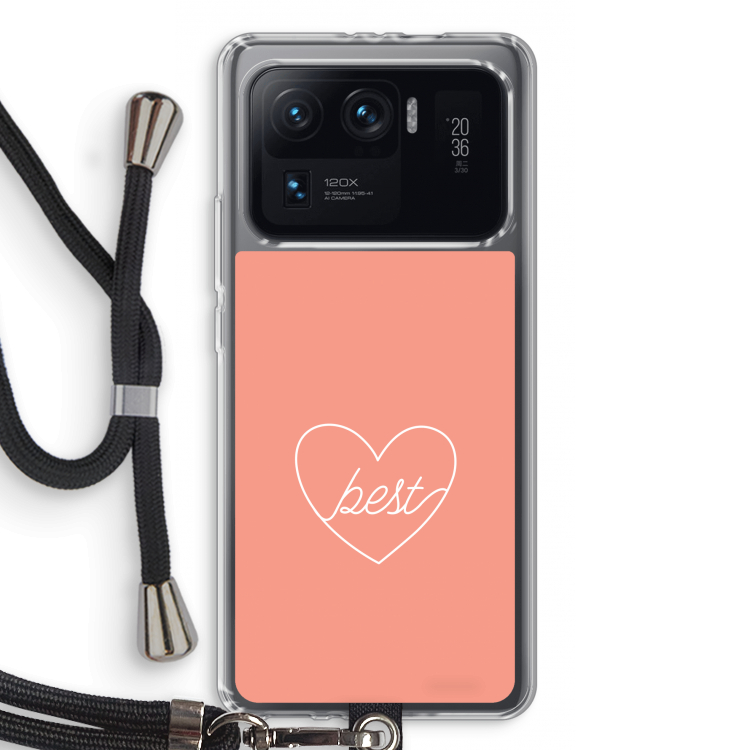 Best heart: Xiaomi Mi 11 Ultra Transparant Hoesje met koord