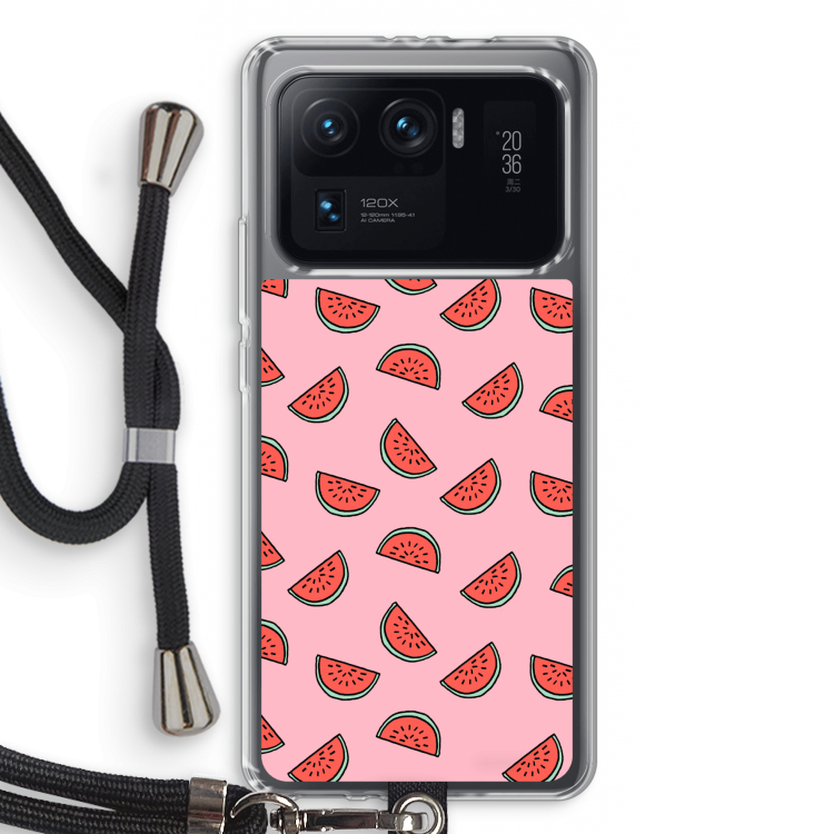 Watermeloen: Xiaomi Mi 11 Ultra Transparant Hoesje met koord