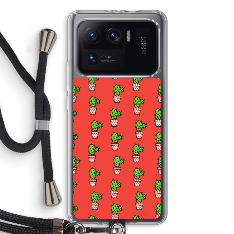 Mini cactus: Xiaomi Mi 11 Ultra Transparant Hoesje met koord
