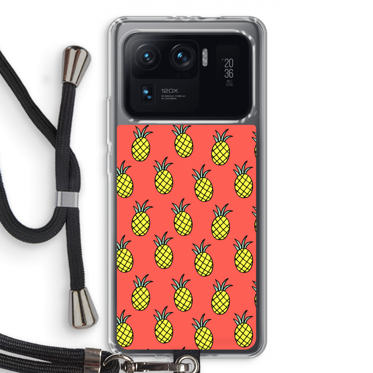 Ananas: Xiaomi Mi 11 Ultra Transparant Hoesje met koord