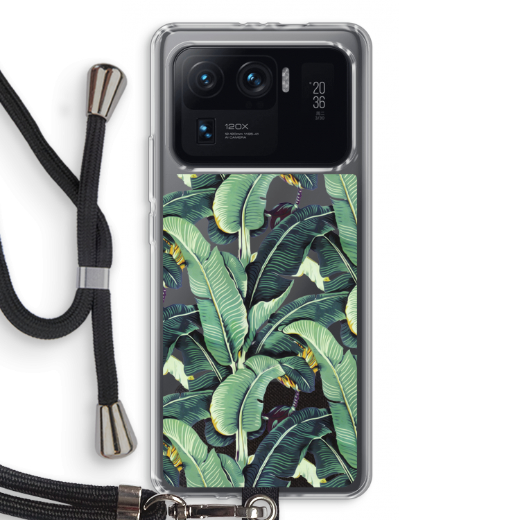 Bananenbladeren: Xiaomi Mi 11 Ultra Transparant Hoesje met koord